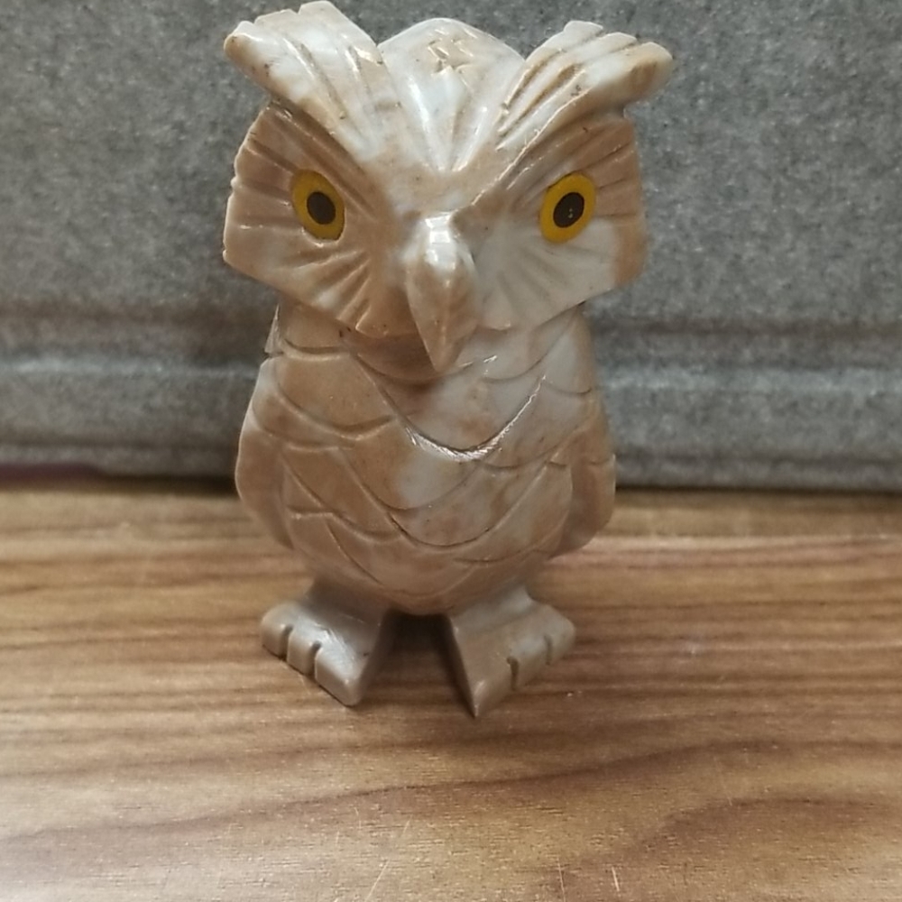 Handcarved Soapstone Owl Figurine Peru